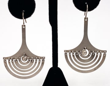 TAPIO WIRKALA HALF MOON STERLING SILVER EARRINGS