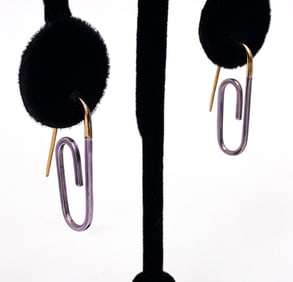 PAIR OF HILLIER BARTLEY PAPERCLIP EARRINGS