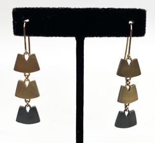 PAIR OF BREE RICHEY STERLING & GOLD EARRINGS