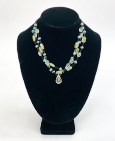TERESA MONTALVO STERLING & BEADED NECKLACE