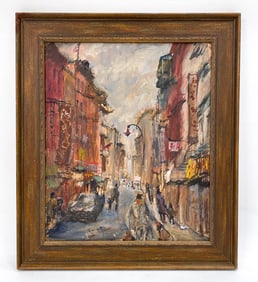 ANTHONY SPRINGER (1928-1995) CHINATOWN NY O/C