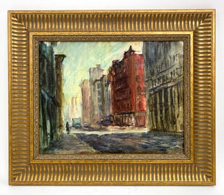 ANTHONY SPRINGER (1928-1995) NYC STREET O/C