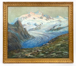 JEAN FOSTER (20TH. C.) MOUNTAIN LANDSCAPE O/C