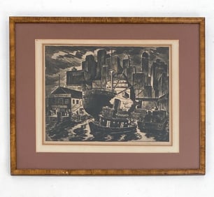 HUGH PEARCE BOTTS (1903-1964) CITYSCAPE ETCHING