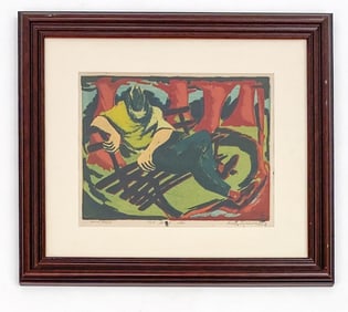 HULDA D. ROBBINS 1940 SERIGRAPH