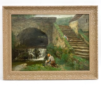 19TH CENTURY FIGURES WITH FALLS O/C