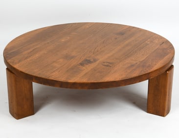 DUTCH BRUTALIST OAK TABLE C. 1970S