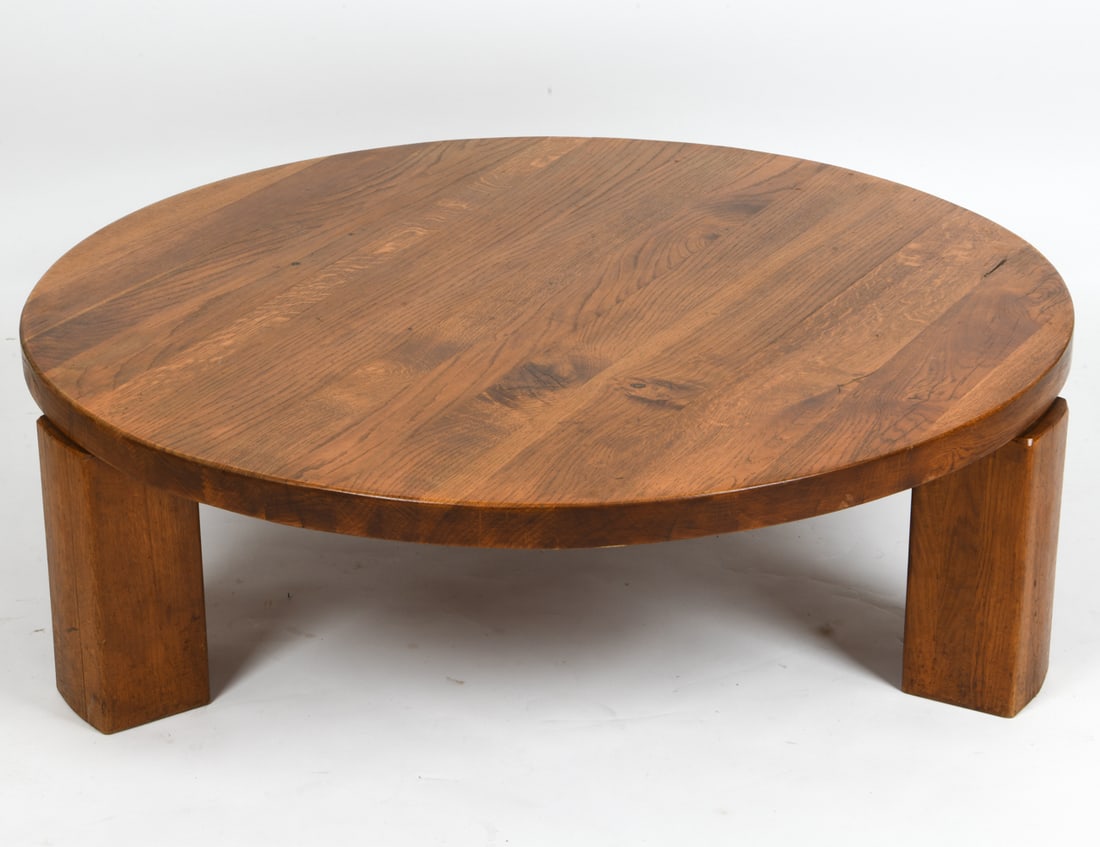 DUTCH BRUTALIST OAK TABLE C. 1970S (1 of 8)