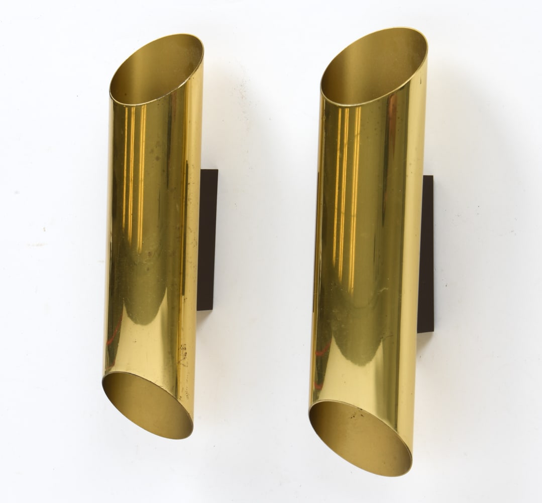 PAIR OF GERMAN BRASS TUBULAR SCONCES C. 1960S (1 of 11)