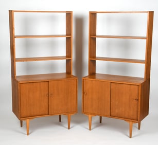 PAIR OF SWEDISH TEAK BOOKSHELF CABINETS C. 1960S