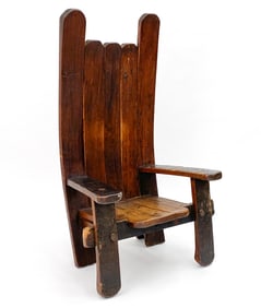 DUTCH OAK THRONE CHAIR C. LATE 19TH/EARLY 20TH