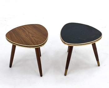 PAIR OF DUTCH FORMICA & LAMINATE SIDE TABLES