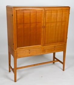 MID-CENTURY SWEDISH BEECH SERVER CABINET C. 1960S
