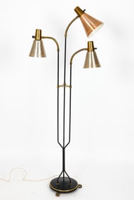 MID-CENTURY SWEDISH 3-LIGHT FLOOR LAMP C. 1950S