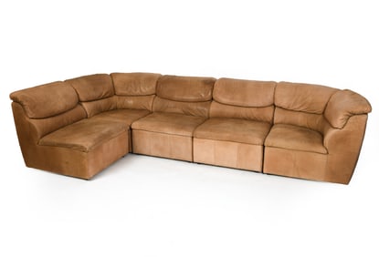 LAAUSER DESIGN GERMAN LEATHER SOFA C. 1970S