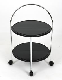 BREMSHEY & CO CHROME ROLLING SERVING CART
