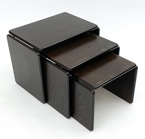 SCANDINAVIAN OAK NESTING TABLES C. 1970S