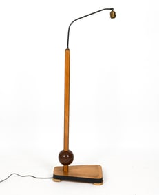 RARE ART DECO SWEDISH WALNUT FLOOR LAMP