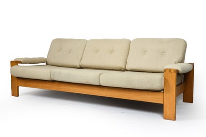 SCANDINAVIAN BRUTALIST OAK SOFA C. 1970S