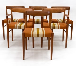 (6) H.W. KLEIN FOR BRAMIN TEAK DINING CHAIRS 1960S