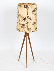 MID-CENTURY ATOMIC TEAK TRI-POD FLOOR LAMP 1960S