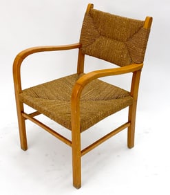 EHRICH DIECKMANN STYLE BEECH & ROPE CHAIR C. 1950S