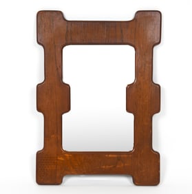 DUTCH BRUTALIST OAK MIRROR C. 1970S