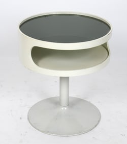OPAL "LUNA" SPACE AGE TULIP GLASS SIDE TABLE