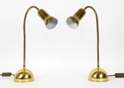 PAIR OF SOLKEN LEUCHTEN BRASS TABLE LAMP C. 1970S