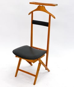 MID-CENTURY BEECH VALET W/ CHAIR C. 1960S