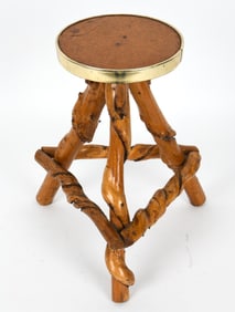 NATURAL WOOD PLANT STAND C. 1950S