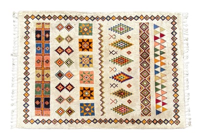 LARGE WOOL KILIM RUG C. 1970S