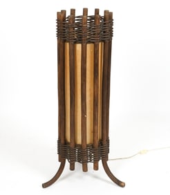 DUTCH BAMBOO & WICKER FLOOR LAMP C. 1970S