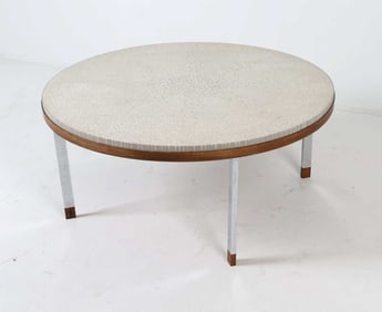 BERTHOLD MULLER COFFEE TABLE WITH MOSAIC TILE TOP