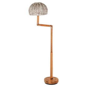SWEDISH PINE ARTICULATED FLOOR LAMP, CIRCA 1970'S