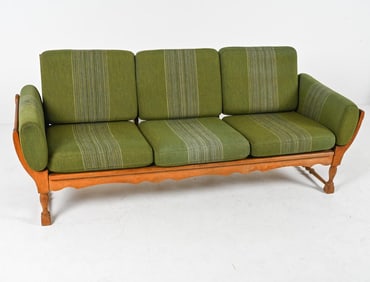 RARE OAK SOFA BY HENRY KJAERNULF, DENMARK
