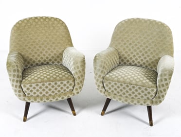 PAIR OF MOHAIR CHAIRS ATTR. TO BERGA MOBLER