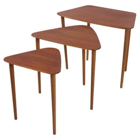 SET OF KURT OSTERVIG DANISH TEAK NESTING TABLES