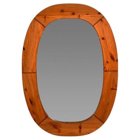 SWEDISH WILHELMSSON STYLE PINE OVAL WALL MIRROR