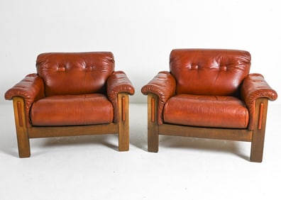 PAIR OF LOUNGE CHAIRS IN MANNER OF PERCIVAL LAFER