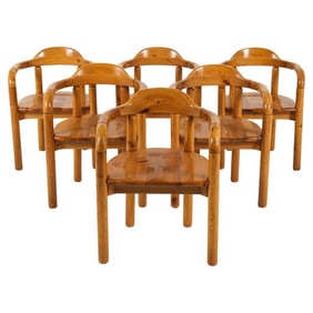 (6) DANISH PINE DINING CHAIRS BY RAINER DAUMILLER