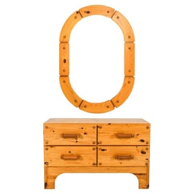 PINE CHEST AND MIRROR BY CHRISTIAN LANGESTR?M
