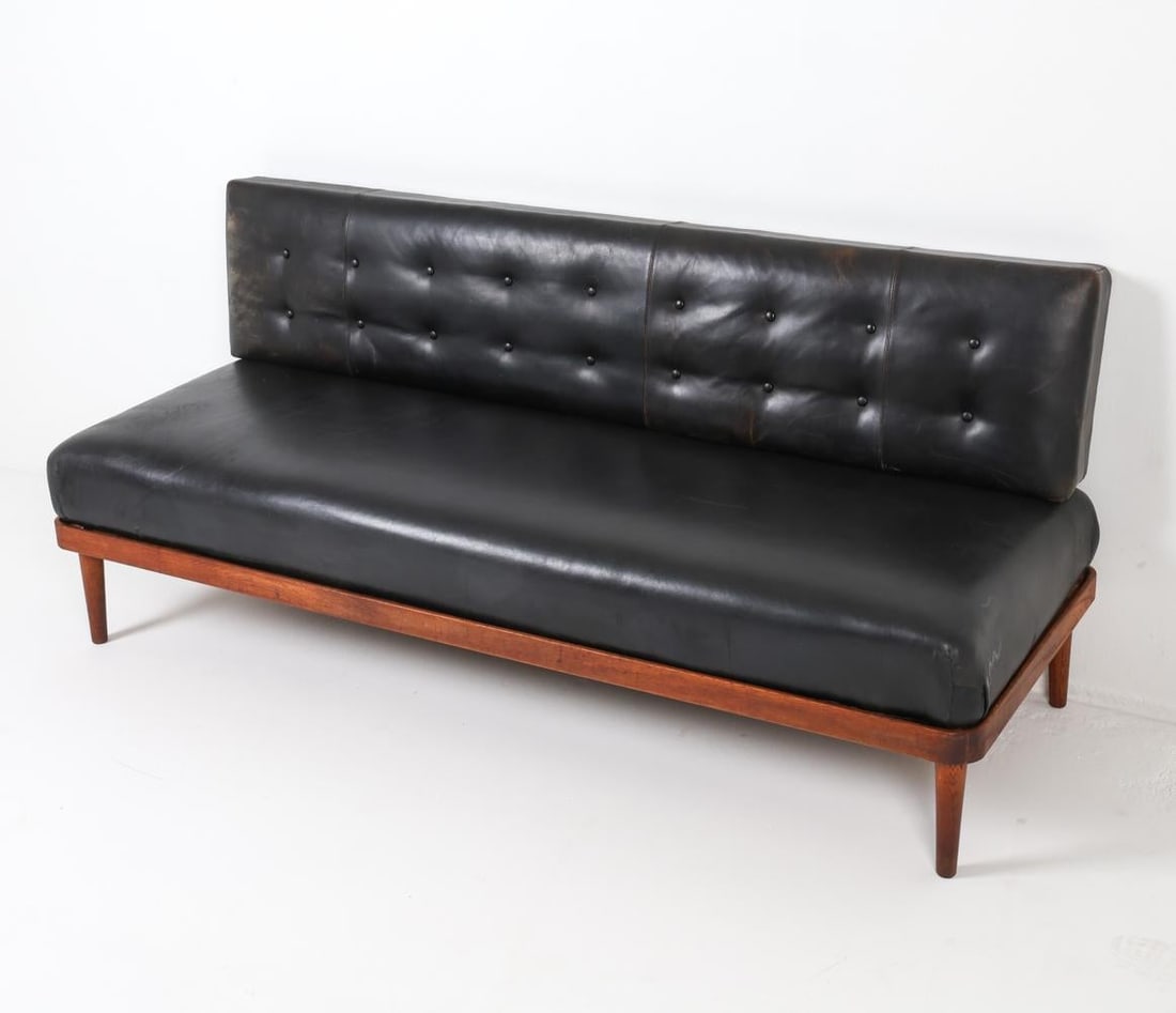 PETER HVIDT STYLE DANISH TEAK AND LEATHER DAYBED (1 of 19)