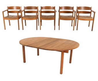 DANISH DINING TABLE AND CHAIRS BY KURT OSTERVIG