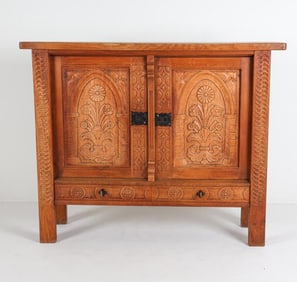 KJAERNULF STYLE BRUTALIST DANISH OAK CABINET