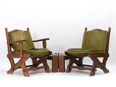 PAIR OF AWA ALMELO CHAIRS AND SIDE TABLES