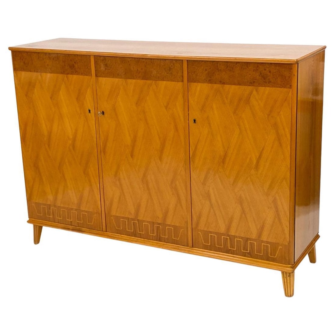 SWEDISH MODERNIST MAPLE AND INLAY HIGHBOARD (1 of 15)