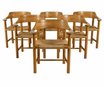 (6) DANISH PINE DINING CHAIRS BY RAINER DAUMILLER