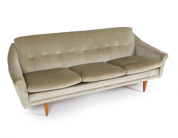SCANDINAVIAN BEECH & MOHAIR SOFA C. 1970S