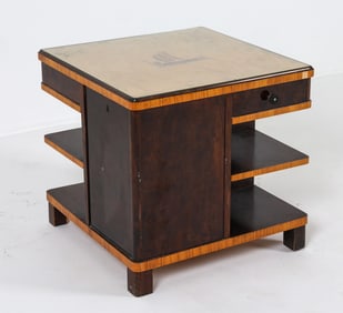 SCANDINAVIAN ART DECO SIDE TABLE CABINET C. 1930S